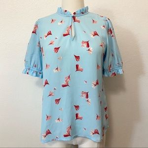 Banana Republic Ruffle Cap sleeve Blouse Size XS